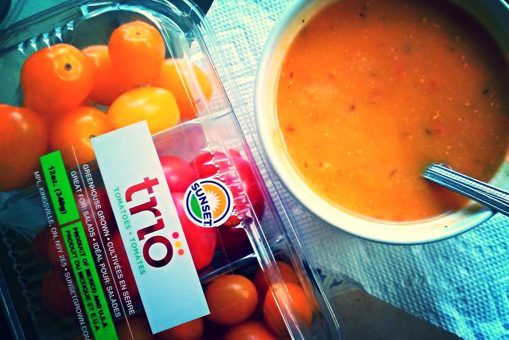 Harvest Tomato Cheddar-Feta Soup