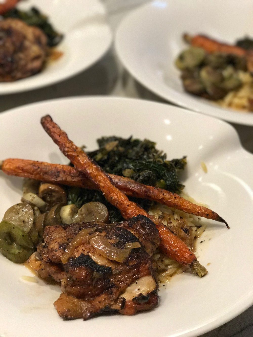 A Chicken Marsala Bowl with savory veggies :)