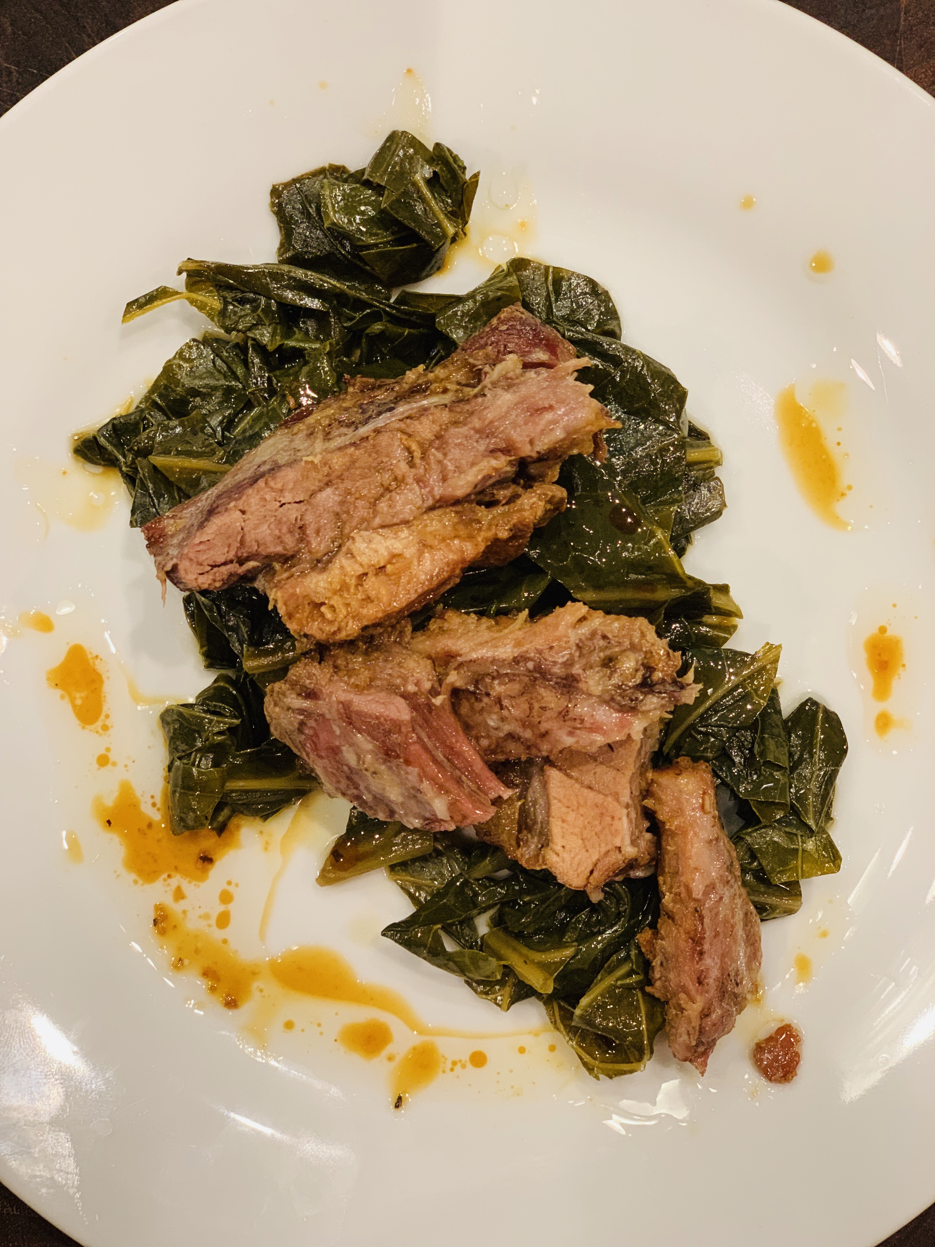 Collard Greens With Slow Roasted Pork Belly