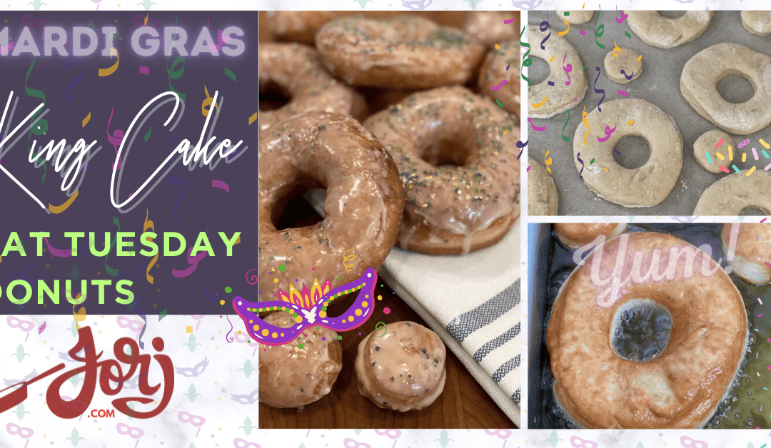 Mardis Gras King Cake Donuts for Fat Tuesday