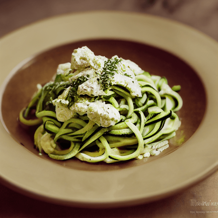 AI Food Art Zucchini Noodles With Pesto Ricotta Jorj Morgan Recipe