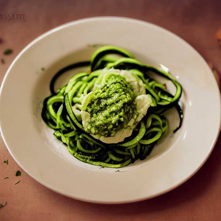 Zucchini Noodles With Pesto Ricotta Jorj Morgan AI Food Art