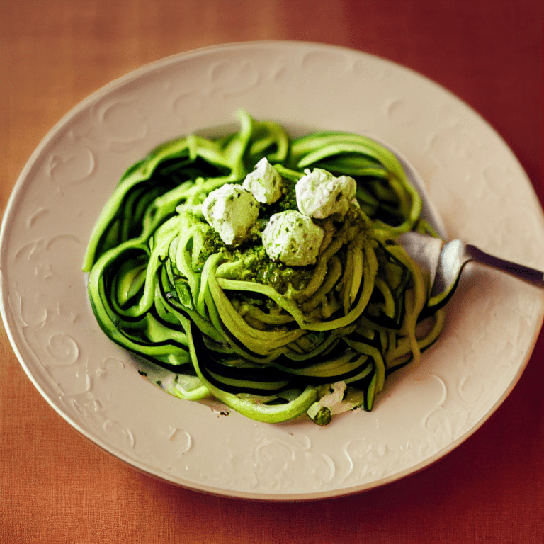 Zucchini Noodles With Pesto Ricotta Jorj Morgan AI Food Art Recipe