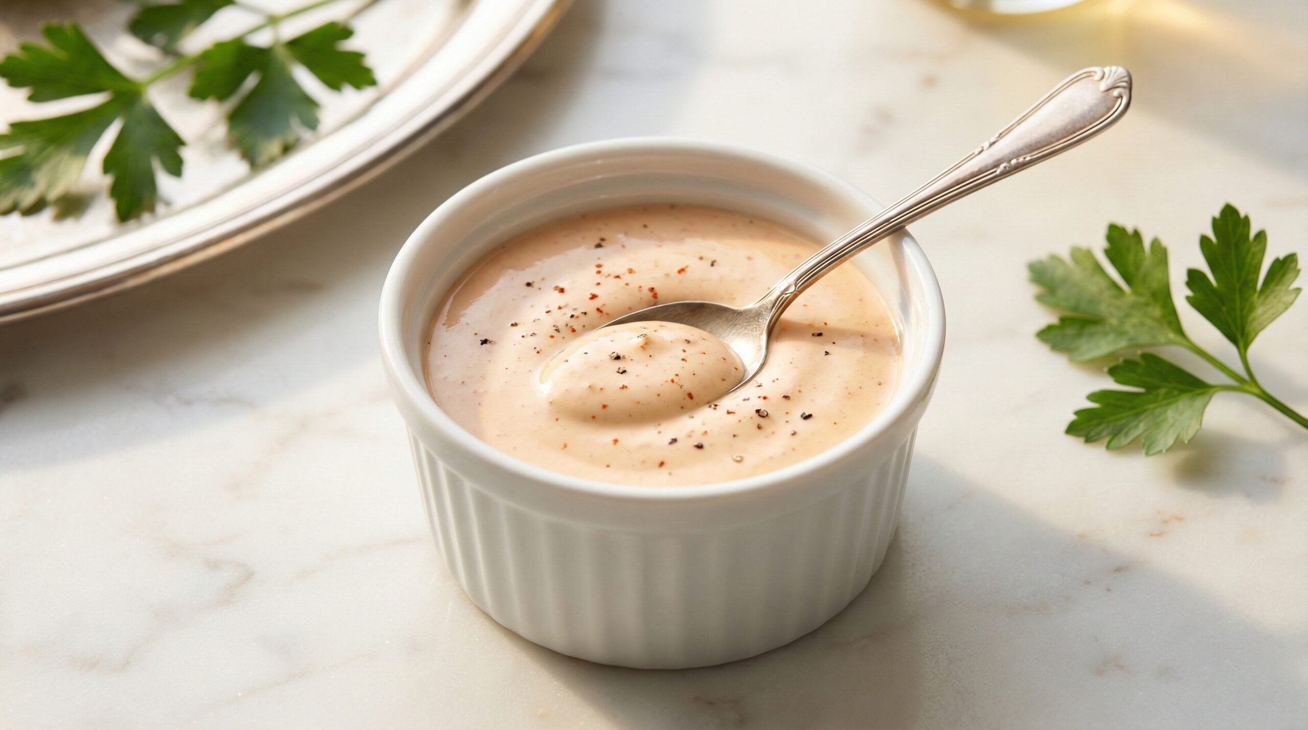 Signature Comeback Sauce in a crystal bowl ready for service