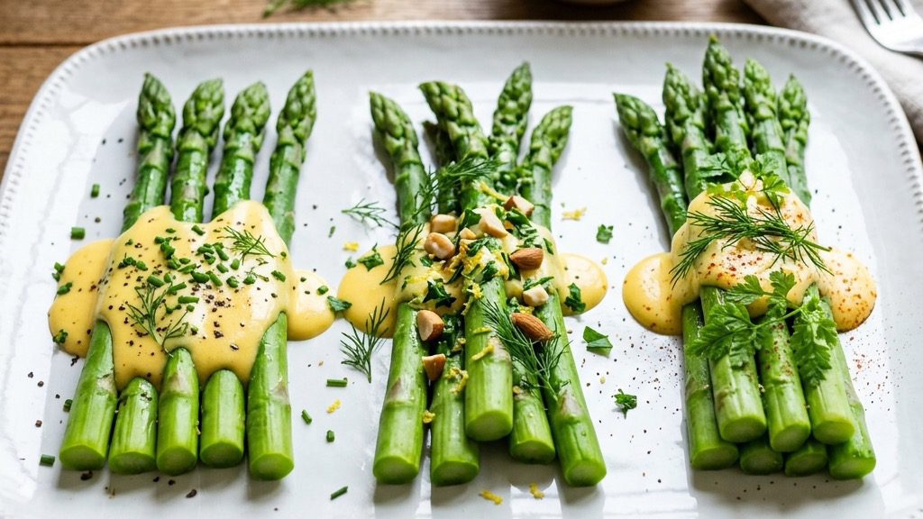 Blanched Asparagus Three Ways