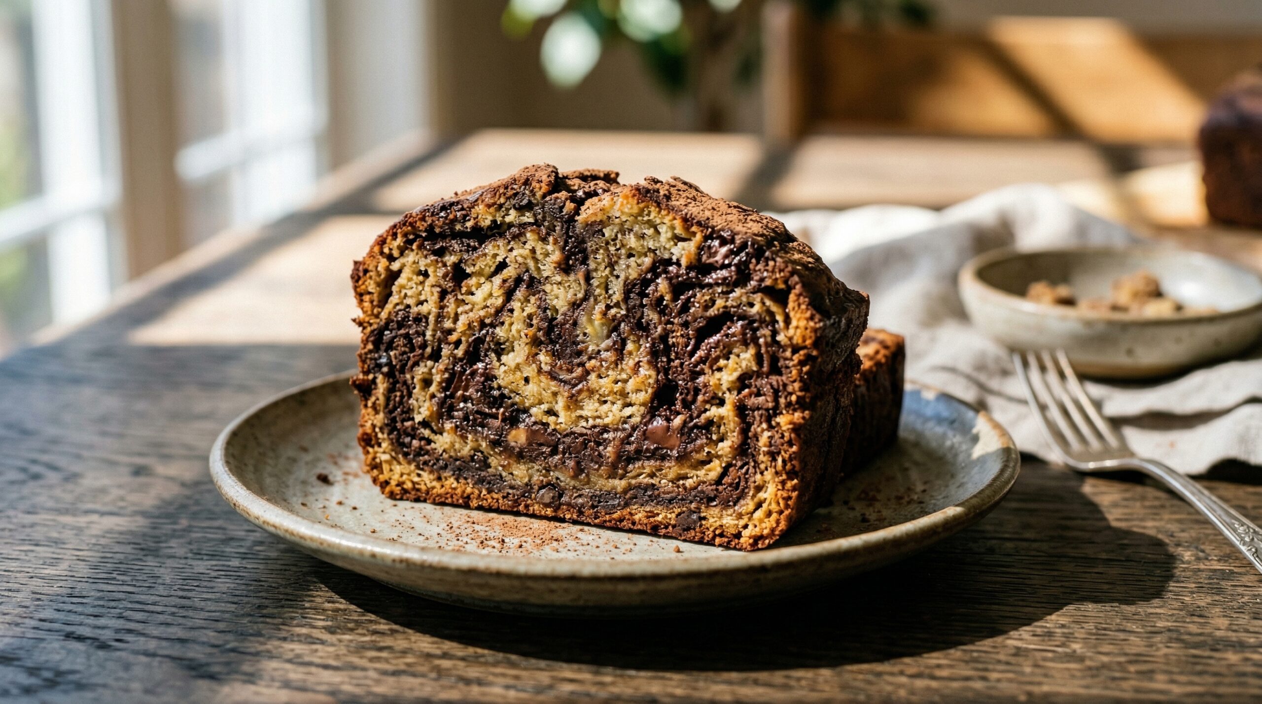 Chocolate Swirl Sour Cream Banana Bread