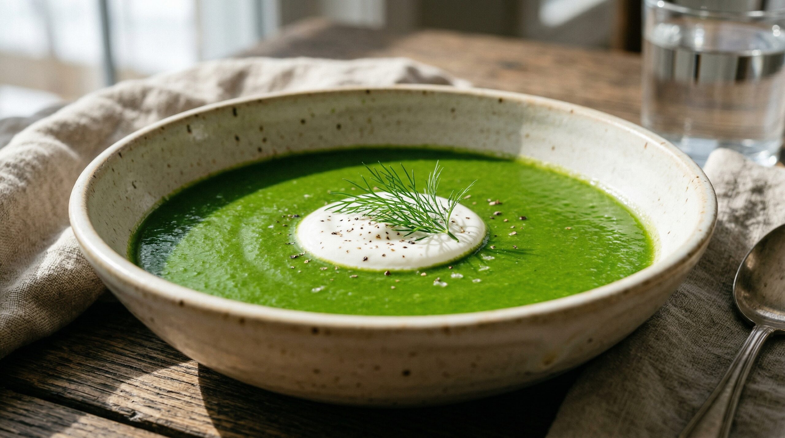 Sweet Pea & Spinach Soup