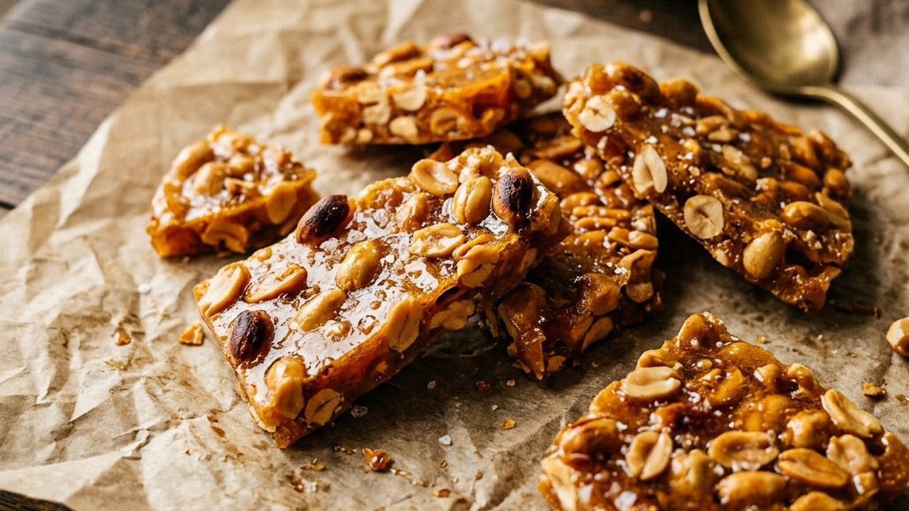 Thick chunks of homemade brittle.