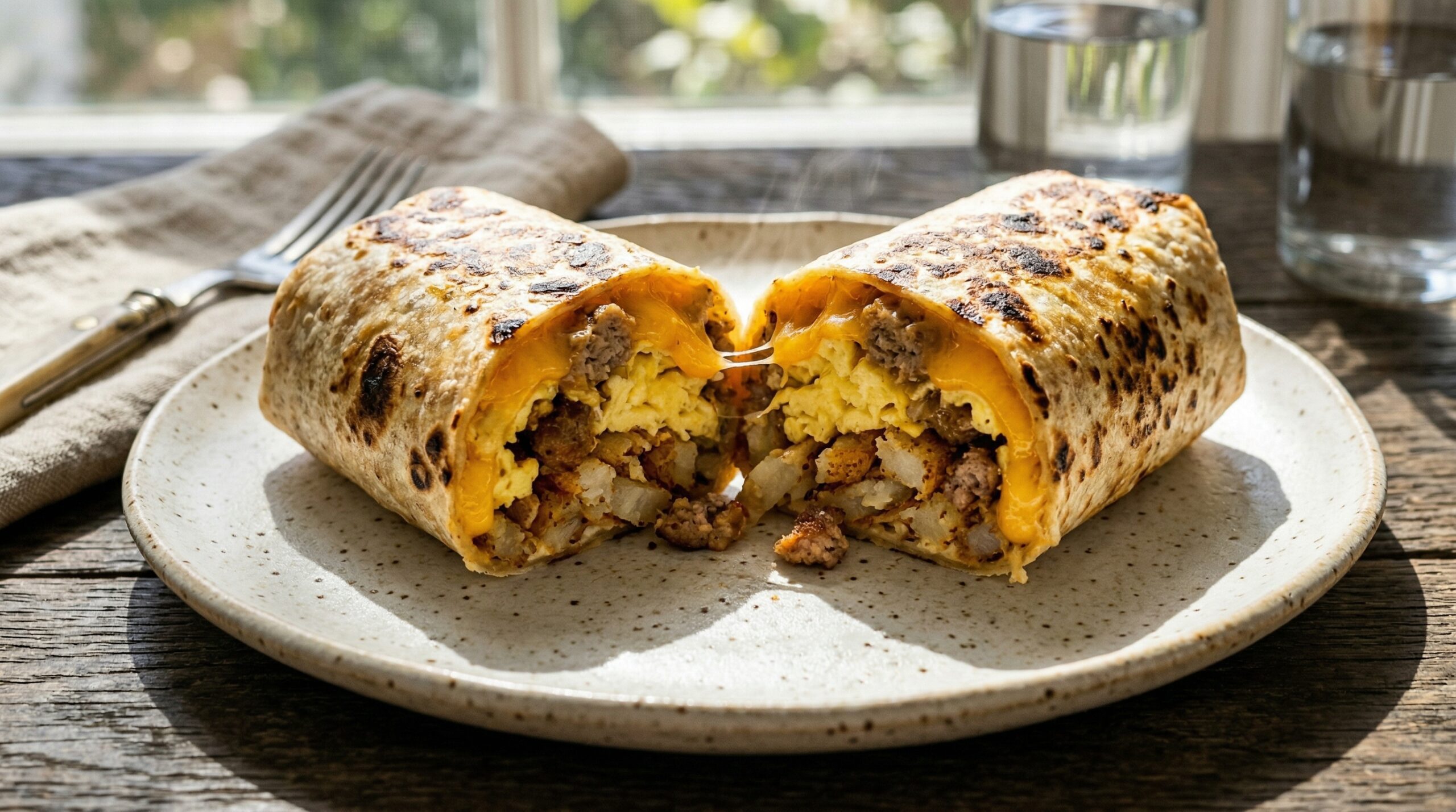 Loaded Hot Breakfast Burritos