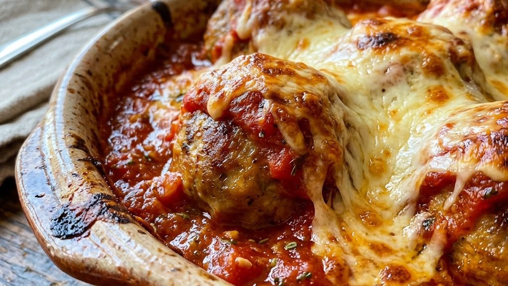 Muenster-Baked Eggplant Meatballs
