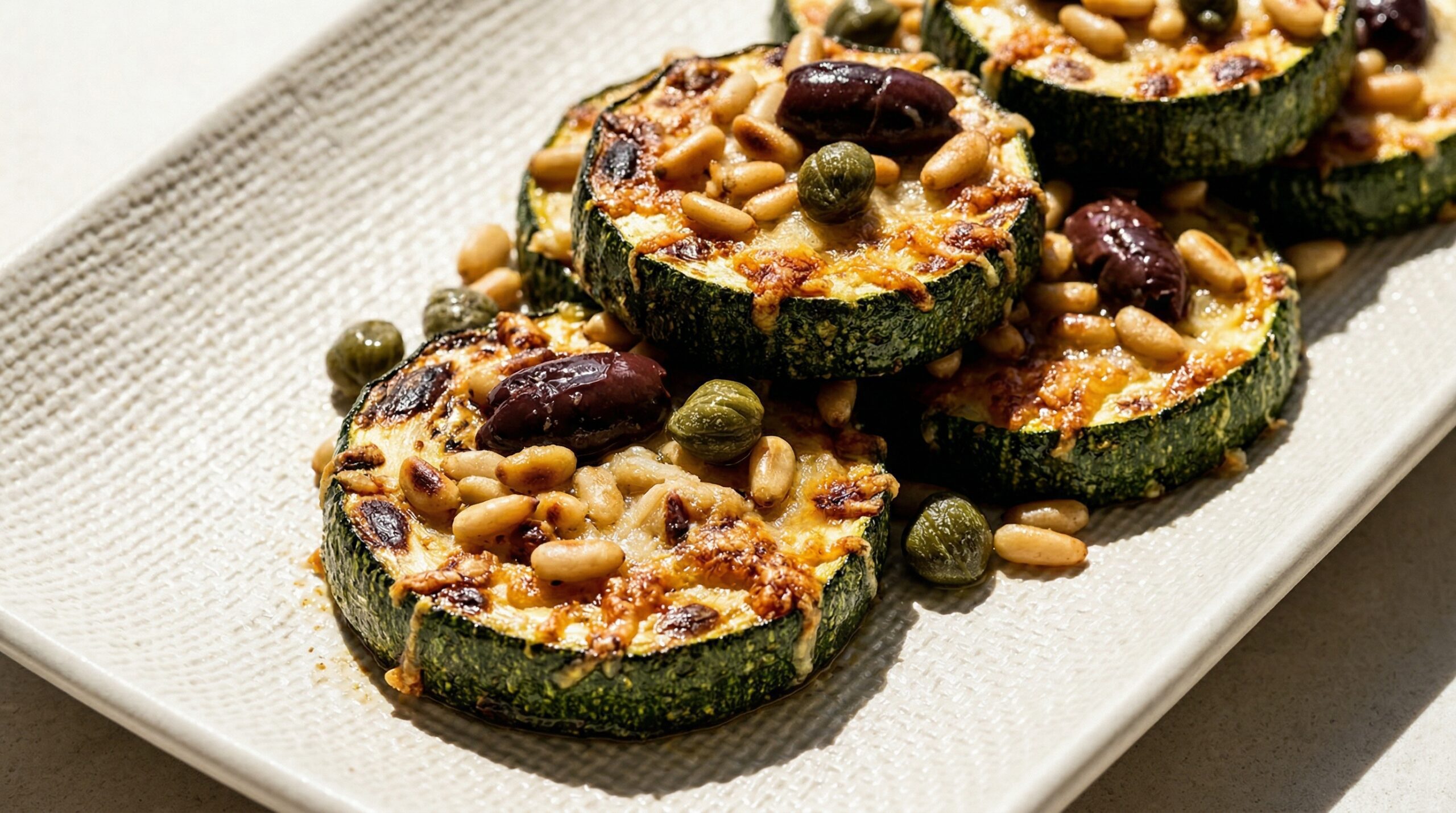 Olive & Caper Roasted Zucchini