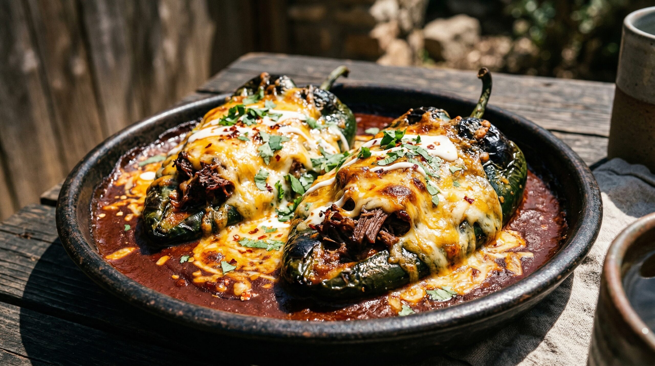 Short Rib Stuffed Poblano Peppers