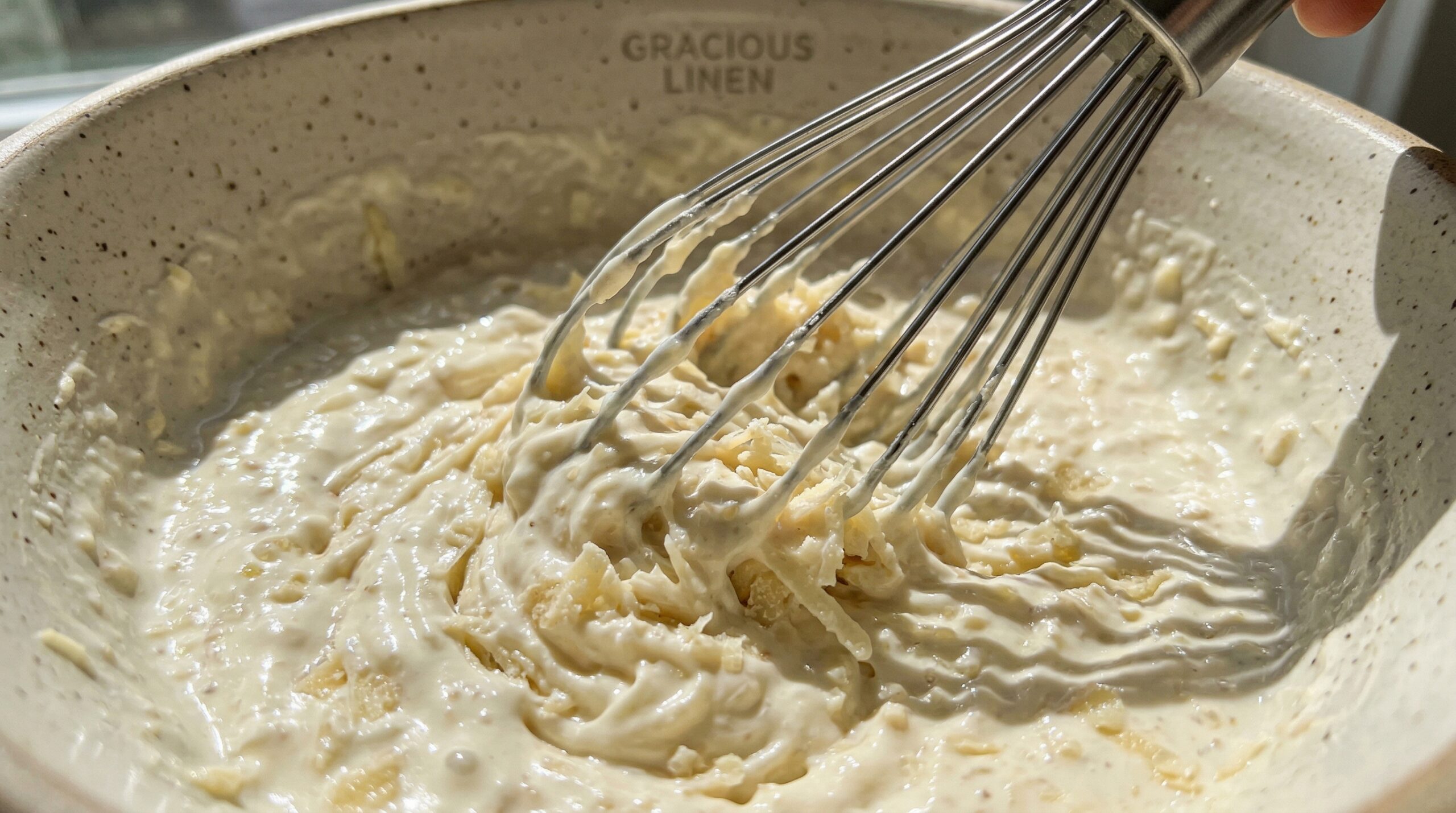 Raw preparation of parmesan dill emulsion